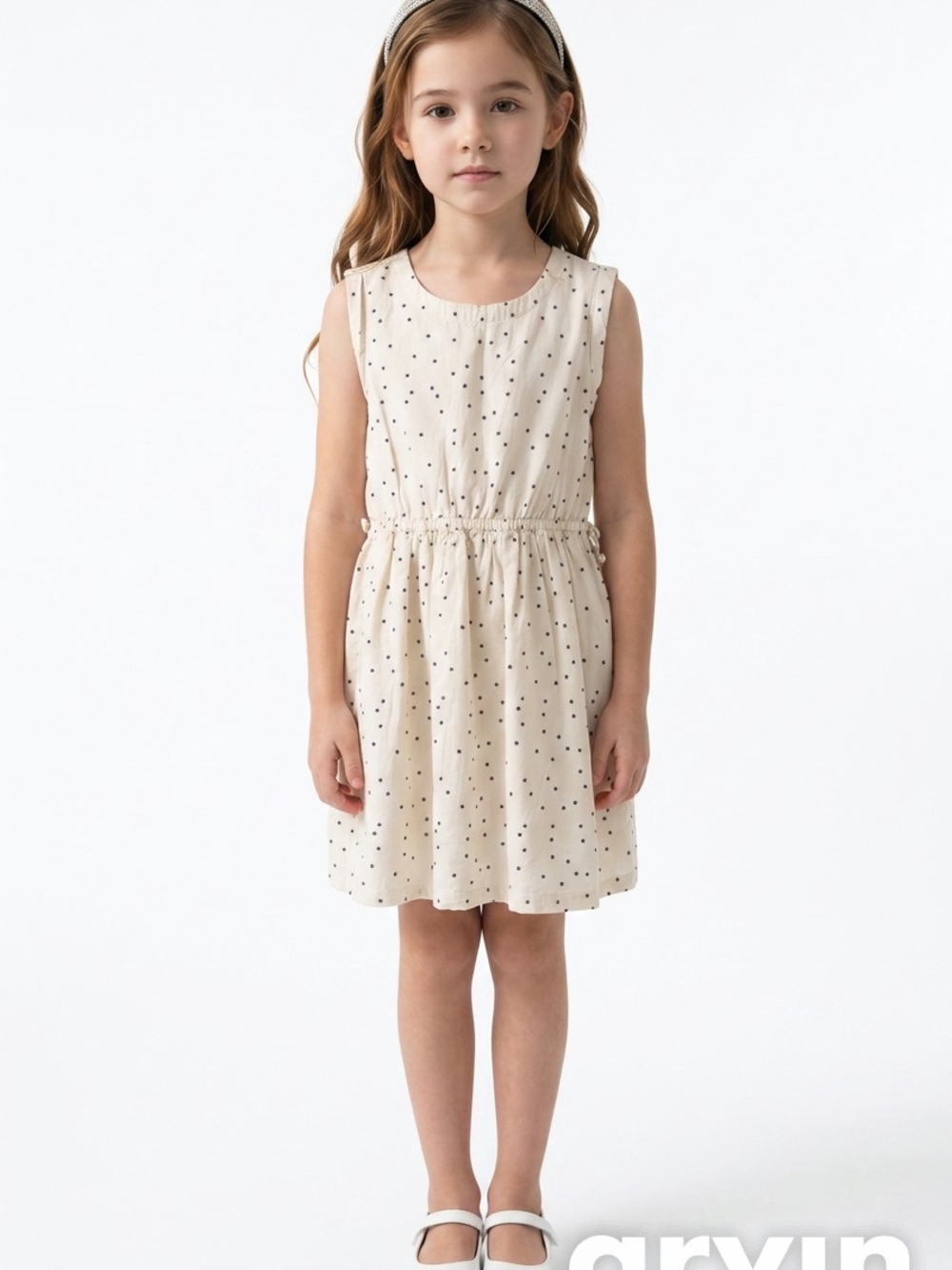 Sleeveless GAP Cream Dress With Black Stars